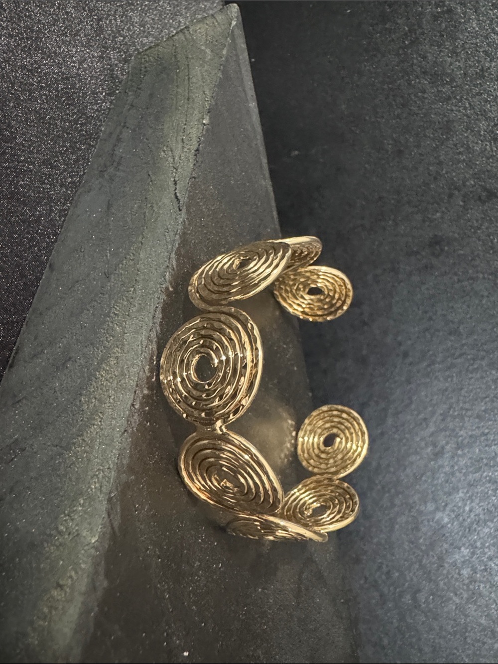 Gold Spiral Coil Open Bangle Bracelet - Women Jewelry